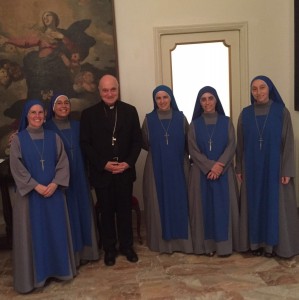 H.E. Card. Angelo Comastri and the Mothers from the General Council    
